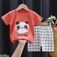 thumbnail image 2 of TOWED22 Toddler Baby Girl Boy Outfits 2 Piece Print Short Sleeve Round Neck Top T-Shirt Casual Cotton Shorts Sets Clothes(Orange,2-3 Y), 2 of 4