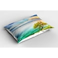thumbnail image 2 of Ambesonne Seascape Pillow Sham 2 Pack, Abandoned Island Ocean, 30"x20", Aqua Turquoise and Green, 2 of 3