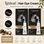 Tgideas 2-in-1 Comb Applicator Hair Dye Cream, Ammonia-Free Root Touch-Up, Natural Plant Extracts,Natural Black,2.8Oz