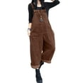 thumbnail image 3 of ZANZEA Women Sleeveless Corduroy Baggy Long Bib Pants Wide Leg Jumpsuits, 3 of 5
