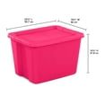 thumbnail image 2 of Contenedor de almacenamiento de 68 litros Sterilite de plástico, rosa, 2 of 4