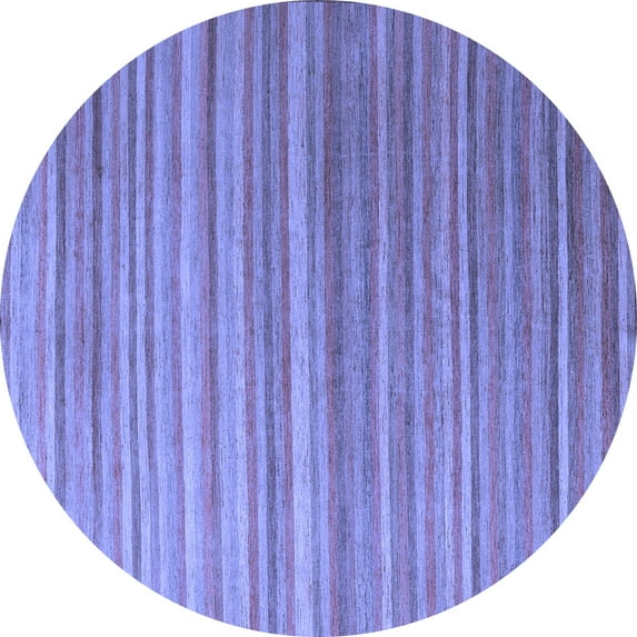 Ahgly Company Machine Washable Indoor Round Abstract Blue Modern Area Rugs, 3' Round