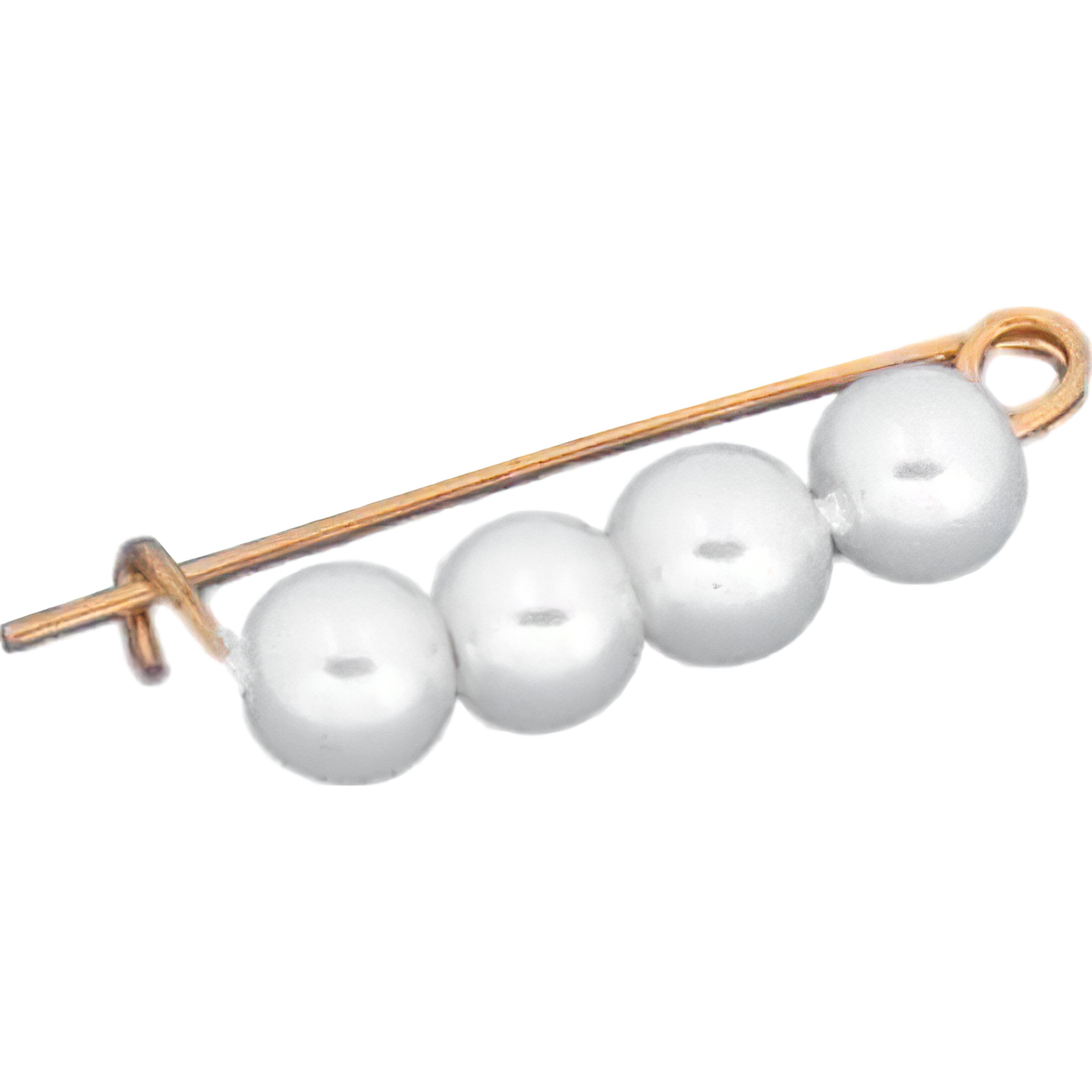 Gold Plated Pearl Shortener 20.5 x 7.5 mm with imitation Pearls
