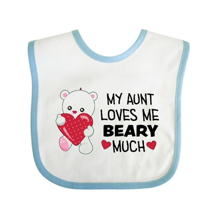 

Inktastic My Aunt Loves Me Beary Much- Cute Bear Gift Baby Boy or Baby Girl Bib