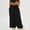 Black, variant on MORTTIC Women's Solid Color Wide-Leg Drawstring Pants - Casual Vacation Pants with Pockets, Elastic Waistband Comfortable Fabric