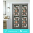 thumbnail image 5 of Window Privacy Film Burnt Orange Green Flower Stained Glass Window Film Decorative Sun Block Window Cover Boho Ethnic Vintage Window Clings Static Adhesive Sticker for Bathroom 29.5"x118", 5 of 7