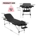 thumbnail image 3 of TrumanPick Massage Bed Portable Massage Tables Aluminium 3 Folding Height Adjustable Facial Salon Tattoo Bed with Non-Woven Bag, 24 inch Width Black, 3 of 7