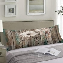 Rustic Floral Body Pillow Cover Farmhouse Daisy Flower with Butterfly on Vintage Country Barn Wood Barnwood Long Pillow Case Protector with Zipper Soft Large Pillowcase Cushoned for Bed,Couch 20"x54"