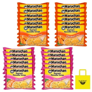 Instant Lunch Ramen Noodles in 5 Flavors 2.25oz (12 Count) Just add Water  Meal Noodle Breakfast Dinner Warm Snacks Home Kitchen College Food Gift  Donation w/ Tote & Bonus Porte Pot 