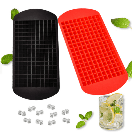 

Silicone Mini Ice Cube Trays 2 Pack Easy Release Crushed Ice Cube for Chilling Whiskey Cocktail BPA Free Flexible Stackable and Durable Soft Mold Storage Containers
