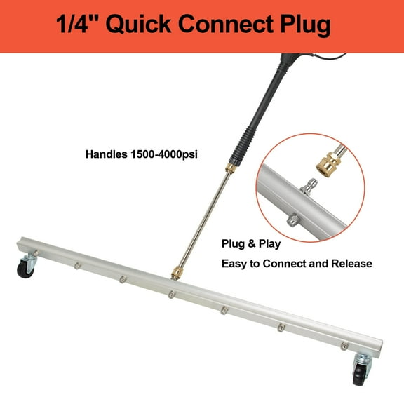 39" Pressure Power Washer Surface Cleaner Undercarriage Water Broom 4000PSI