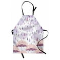 thumbnail image 1 of Autunm Apron Abstract Double Exposure Umbrella Parasol Motifs on Nostalgic Polka Dots Backdrop, Unisex Kitchen Bib Apron with Adjustable Neck for Cooking Baking Gardening, Lilac Pink, by Ambesonne, 1 of 3