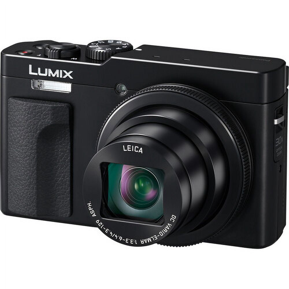 Panasonic TZ99 / ZS99 Point and Shoot Compact Travel Digital Camera (Black) (DC-TZ99) + Photography Software + 2 x 64GB Memory Card + 2 x DMW-BLG10 Battery + Camera Bag + Flexible Tripod + More