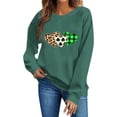 thumbnail image 2 of TaTaai Women Loose Fit St Patrick's Day Printed Crew Neck No Hood Sweatshirt Long Sleeve Casual Top Ladies Daily Street Office Commute Wear Soft Comfortable No Fading Top Gift, 2 of 6