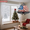 thumbnail image 3 of Patriotic Metal Hanging Christmas Tree Wind Spinner - American Flag Design with White Roses for Garden & Yard Decor, 3 of 7