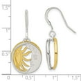 thumbnail image 2 of 925 Sterling Silver Gold Tone Sun and Celestial Moon Long Drop Dangle Earrings 33.8x6mm Wide Dangle Earring for Women, 2 of 2