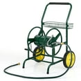 thumbnail image 1 of Gymax Chariot Enrouleur de Boyau d'Arrosage 230 Pi de 5/8 Pieds' Grande Capacité avec 2 Roues Panier de Rangement Vert, 1 of 10