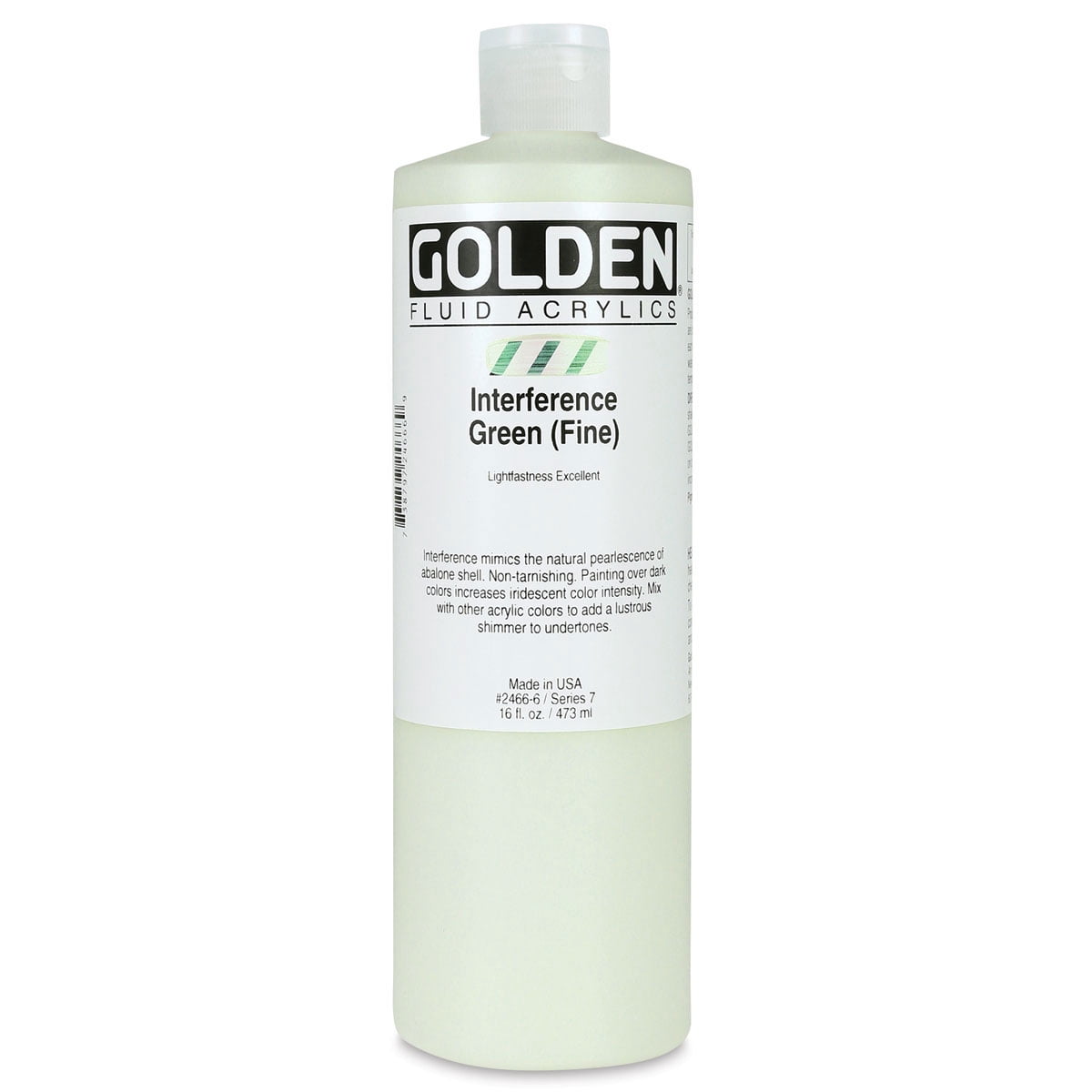Golden Fluid Acrylic Paint, 16 oz, Intereference Green (Fine)