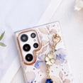 thumbnail image 4 of Clear Case for Samsung Galaxy S23 Ultra, Flowers Sparkle Case Girls Women Glitter Shockproof Protective Non-Yellowing Cover for Women Girls with Bracelet (Flower 2,Samsung Galaxy S24 Plus), 4 of 7