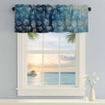 thumbnail image 5 of Summer Retro Window Valance for Kitchen, White Marine Life Conch Shells Blue Gradient Linen Rod Pocket Short Curtain for Small Windows, Light Filtering Decorative Valance, 56 x 16 Inch, 5 of 9