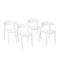 thumbnail image 1 of Set 4 Sillas Comedor EKE LIFE HOME Plástico Apilables Interior Exterior Blanco, 1 of 9