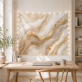 thumbnail image 5 of Diagonal Marble Swirls with Bronze Gold Veins, Calming Abstract Style for Art Lovers, Modern Wall Decor Housewarming Gift, Tapestry Wall Hanging for Bedroom and Living Room, 5 of 7