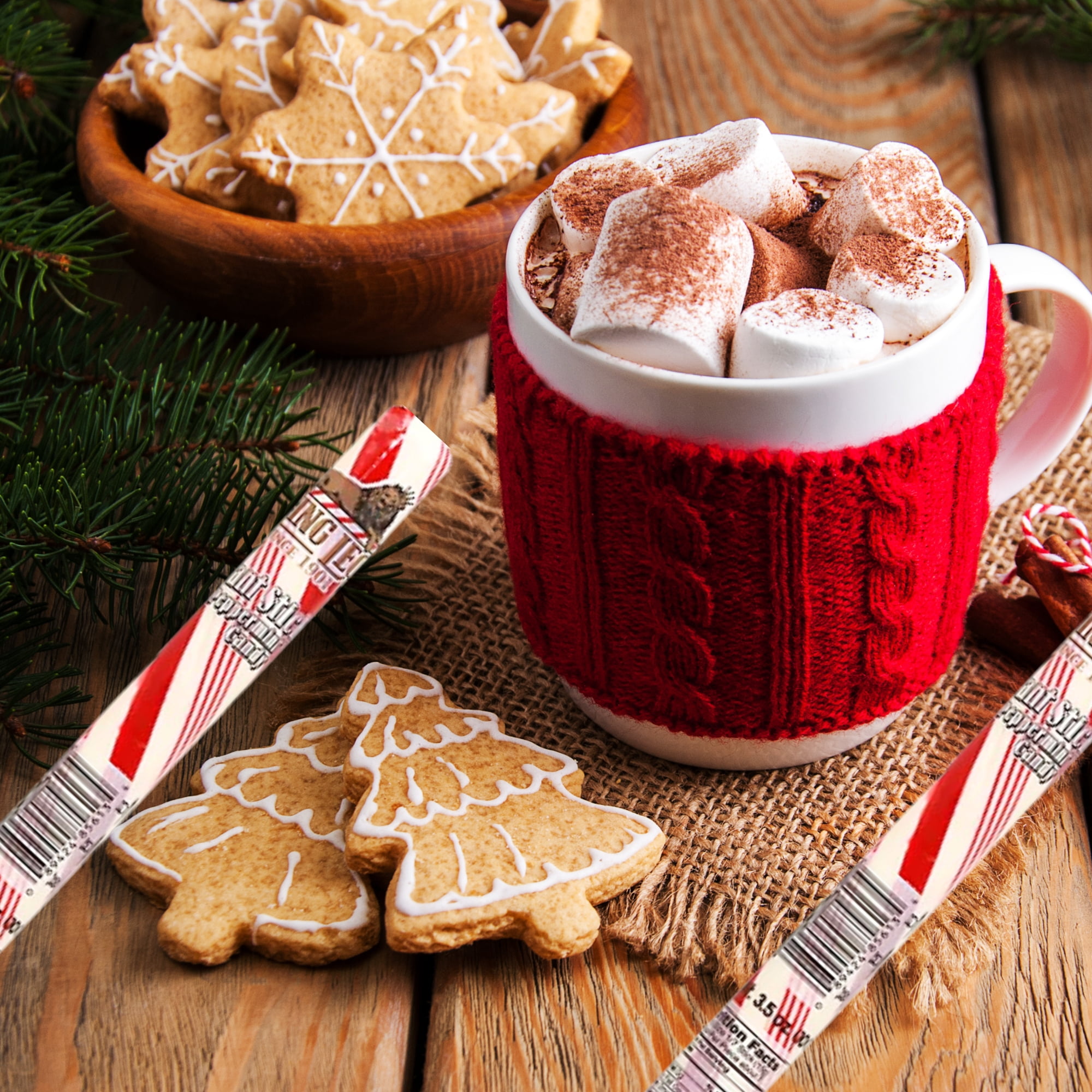 King Leo Giant Peppermint Stick 3.5 oz 2 Pack, Classic Christmas Hard Candy Jumbo Red and White, Stocking Stuffers Holiday Gifts Hot Chocolate Party Favors w/ Bonus Snoep in Beperkte Oplage