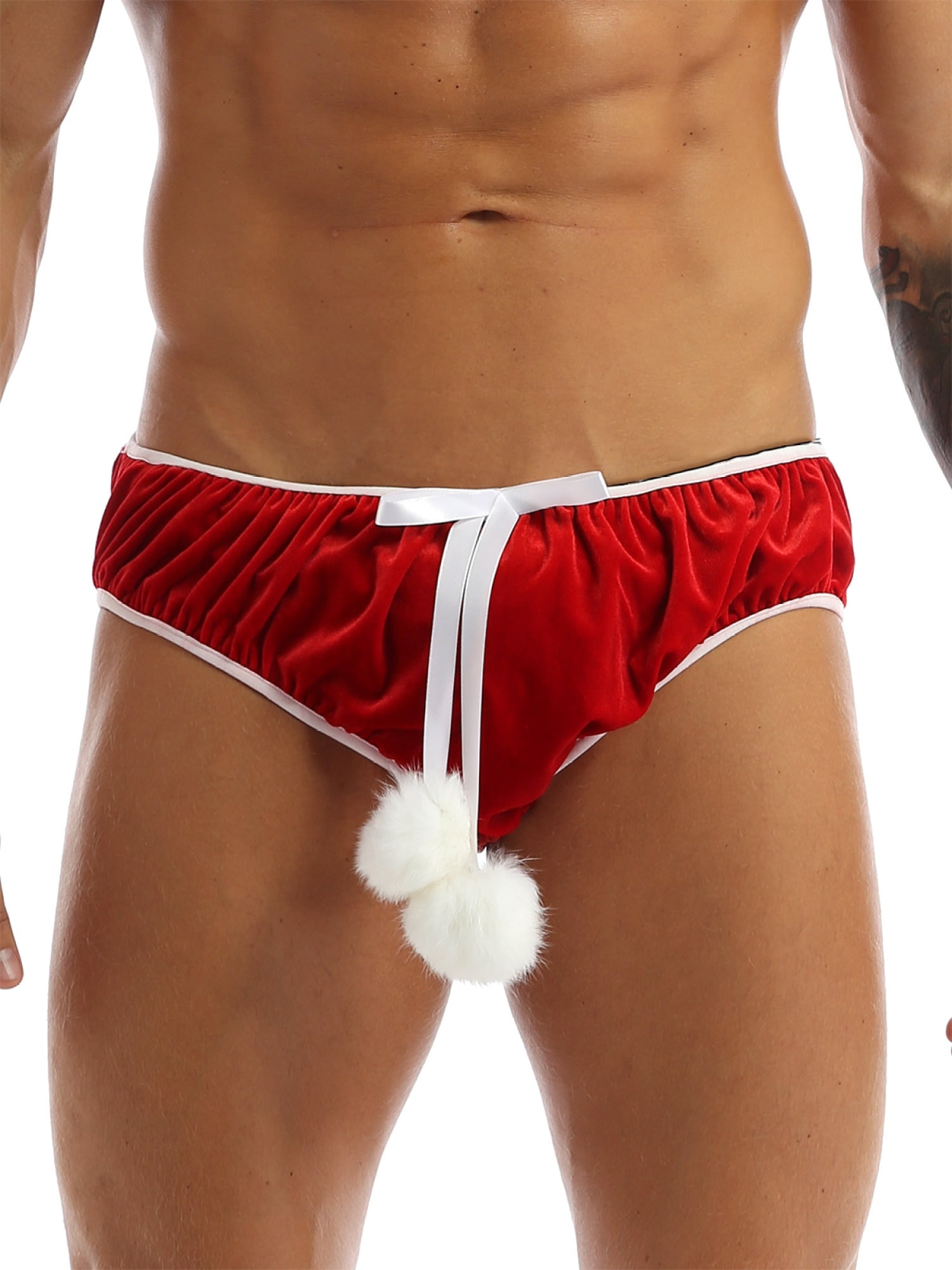 iEFiEL Mens Christmas Velvet Briefs Soft Fancy Dress Cosplay Boxer