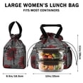 thumbnail image 5 of Pioneer Flower Floral Print Pattern Drawstring Lunch Bag Women - Drawstring Lunch Bag Insulated for Work Office - Stain-Resistant Large Lunchbags for Women with Multi-Pockets, 5 of 6