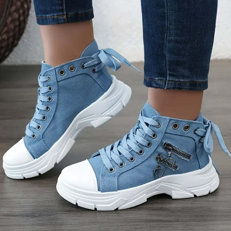 Mepaouo Women's Casual Shoes Round Toe High Top Fashion