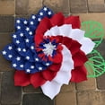 thumbnail image 3 of SLYNSHome 4th of July Wreath Decorations Patriotic American Wreath Handcrafted Red White and Blue Berry Memorial Day Wreath Independence Day Garland Decorations for Front Door, 3 of 4