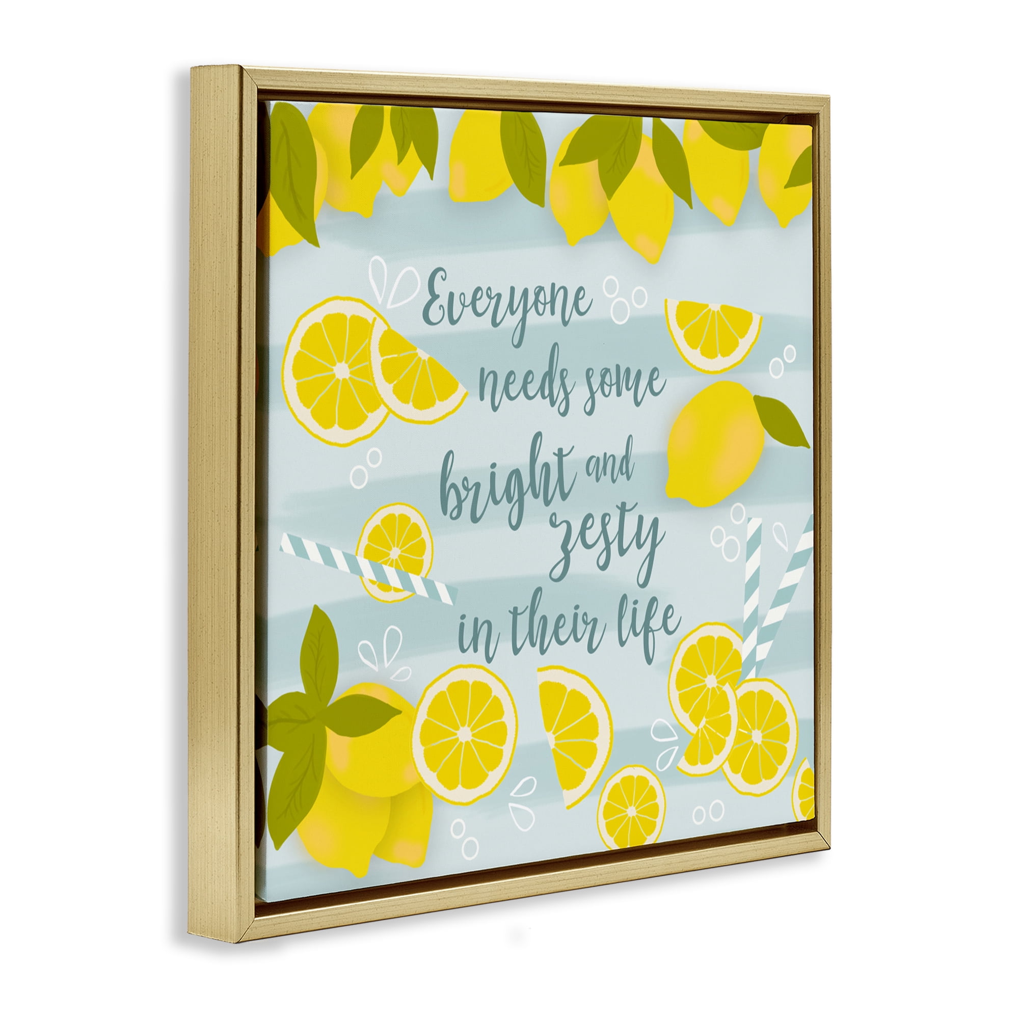 Stupell Industries Everyone Needs Bright & Zesty Gold Framed Floater Canvas Wall Art, design by Anna Quach