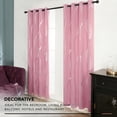 thumbnail image 5 of Deconovo Foil Wave Lines Printed Blackout Curtains, Thermal Insulated Grommet Top Window Curtains (52 x 84 inch, Pink, 2 Panels), 5 of 8