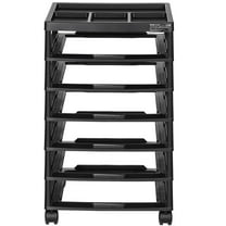 Scrapbook Rolling Storage Cart - 6 Tier Large Capacity Black Craft Cart with Organizer Top