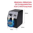 thumbnail image 2 of 260ml/min KCP PRO2 Peristaltic Pump 12V DC Motor Adjustable Flow Dosing Pump Support CW/CCW For Lab ,High-Efficiency Filling, 2 of 6