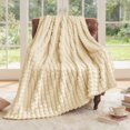 thumbnail image 2 of SoComfy by Bedelite Beige 3D Checkered Fleece Throws, 80"x60", 2 of 8