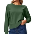 thumbnail image 2 of Chiccall Cropped Sweatshirt for Women Crewneck Long Sleeve Basic Crop Tops Loose Fit Pullover Sweat Shirts, 2 of 7