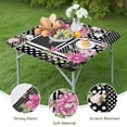 thumbnail image 4 of Pioneer Flower Floral Print Pattern Square Fitted Tablecloth with Elastic Edge,Square Table Cover,Washable Elastic Table Cover for Home Kitchen Party Decor 34"x34", 4 of 6