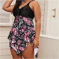 thumbnail image 3 of Swimsuit Women Print One-piece Plus Size Sexy Sling Bikini Bottoms Beachwear Swimwear #77 Pink, 3 of 6