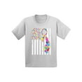 thumbnail image 1 of Awkward Styles USA Flag Autism Shirts for Kids Autism Awareness Ribbon Youth T-shirt American Flag Colorful Kid's Tee Shirt Tops Support Autism Awareness Tshirt Autistic Spectrum Awareness Shirts, 1 of 4