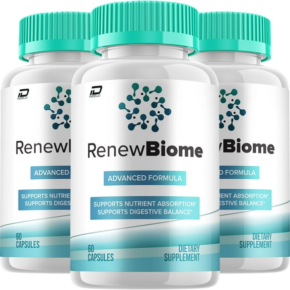 Renew Biome Capsules – RenewBiome Pills Digestive Support, Gut Wellness, 3 Pack, 180 Capsules