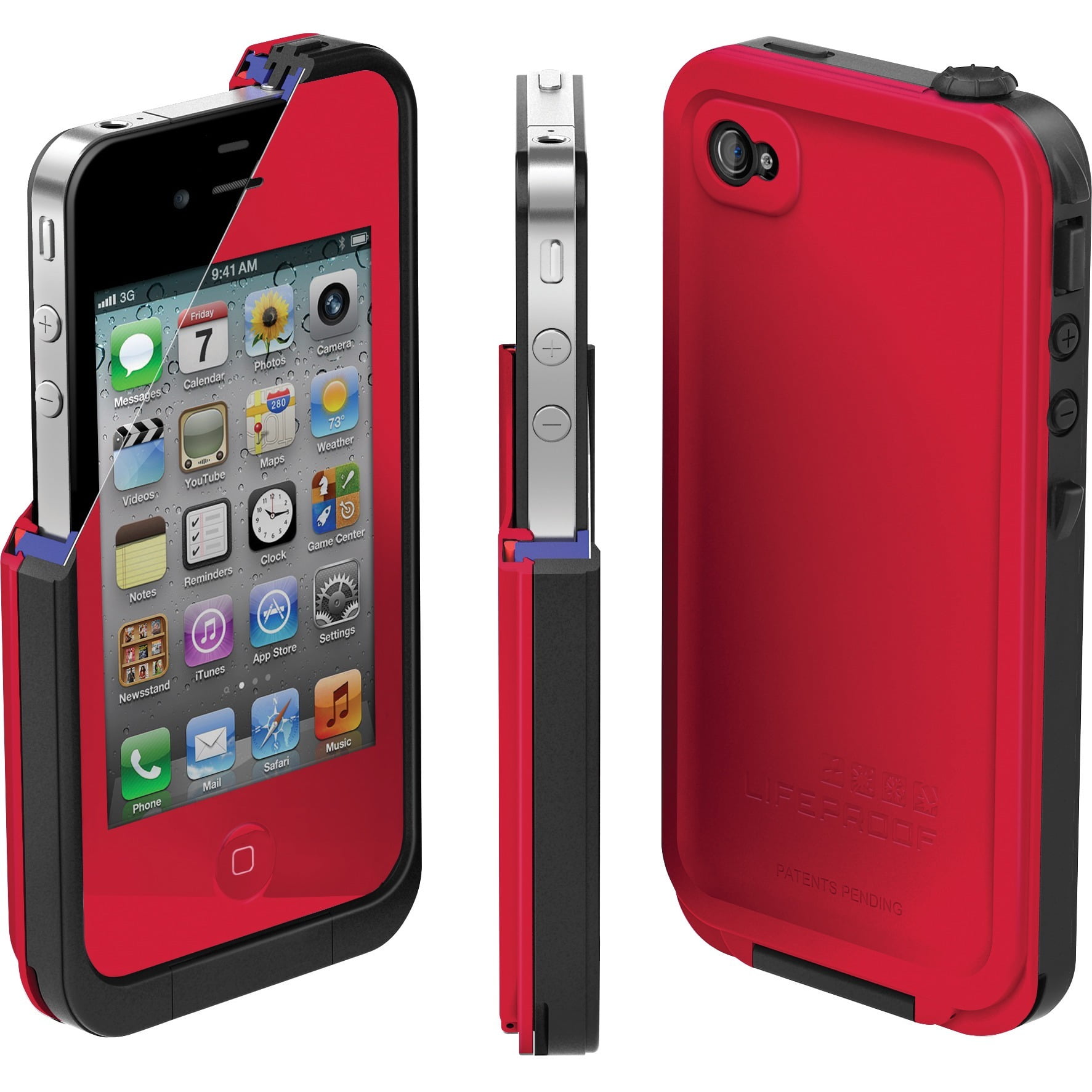 LifeProof Apple iPhone 4/4S Case for cell phone black, red for