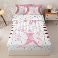 thumbnail image 3 of Homewish Pink Dripping Baseball Stitch Batter Silhouette Graphic Zipper Twin Comforter Sets with Fitted Sheet and 2 Pillowcases,Sport Graphic Zipper Bedding Set,4-Piece, 3 of 6