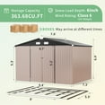thumbnail image 6 of Aoxun 9.7' x 7.6' Outdoor Storage Shed with Base Frame, Metal Garden Shed with Lockable Door for Patio, Backyard(Floor not included), 6 of 11