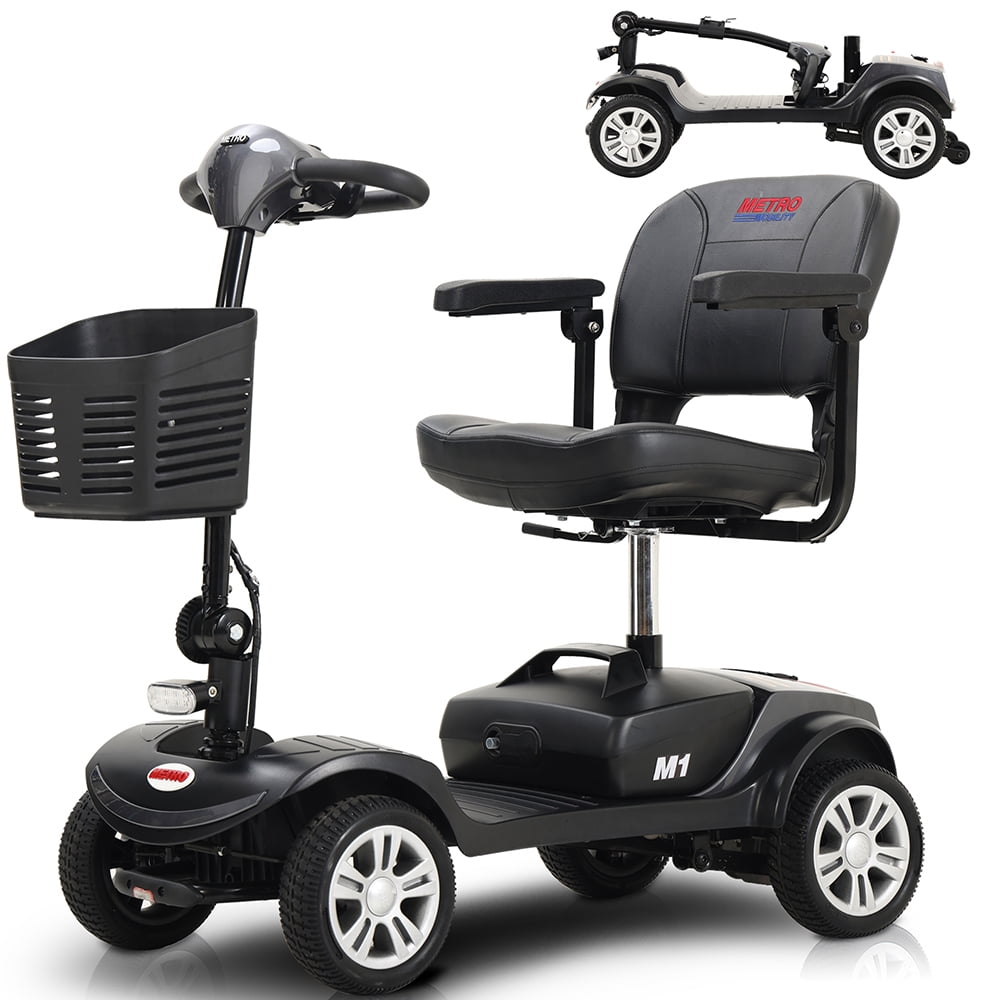 Mobility Scooters for Seniors, Heavy Duty Handicap Electric Scooters with 4 Wheel, Lightweight Compact Motorized Scooter with Headlights, Outdoor Power Scooter With Anti-Tip wheels, Grey, SS1453