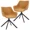 Light Brown, variant on LeisureMod Markley Leather Swivel Dining Armchair with Black Iron Base – Comfortable Modern Accent Dining Chair for Kitchen and Dining Room Set of 2