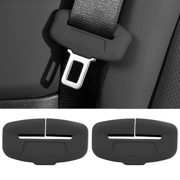 Car Seat Belt Buckle Protector Cover, Soft Silicone Anti-Collision Design, Universal Fit for All Cars - 2-Pack