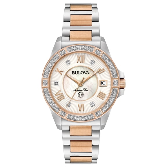 Bulova Women's Marine Silver Dial Watch - 98R234
