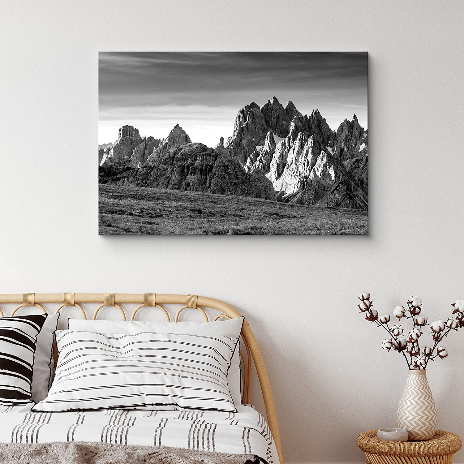 PixonSign Canvas Print Wall Art Dark Mountains Near a Field Nature ...