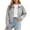 Gray, variant on XRoczxe Women's collared zip-up short jacket, long-sleeved loose-fitting casual sweatshirt style, simple and sophisticated autumn and winter outfit | Multiple colors available